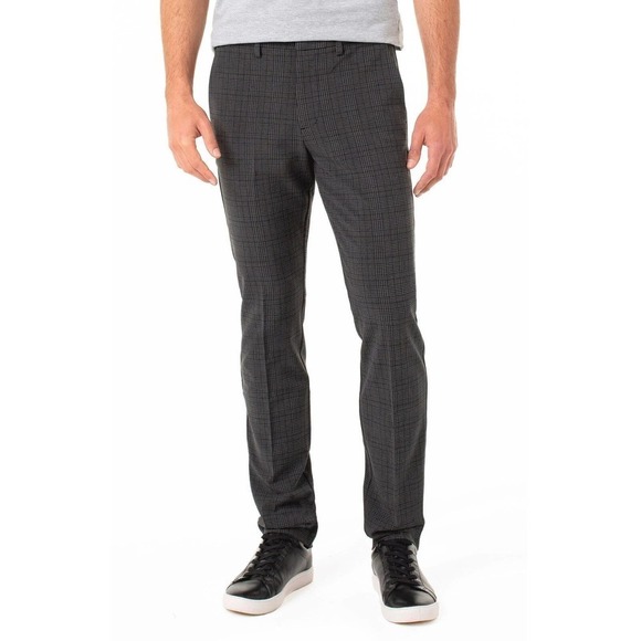 Liverpool Size 40x30 Gray Saville Slim Fit Plaid Knit Pants - Picture 1 of 6